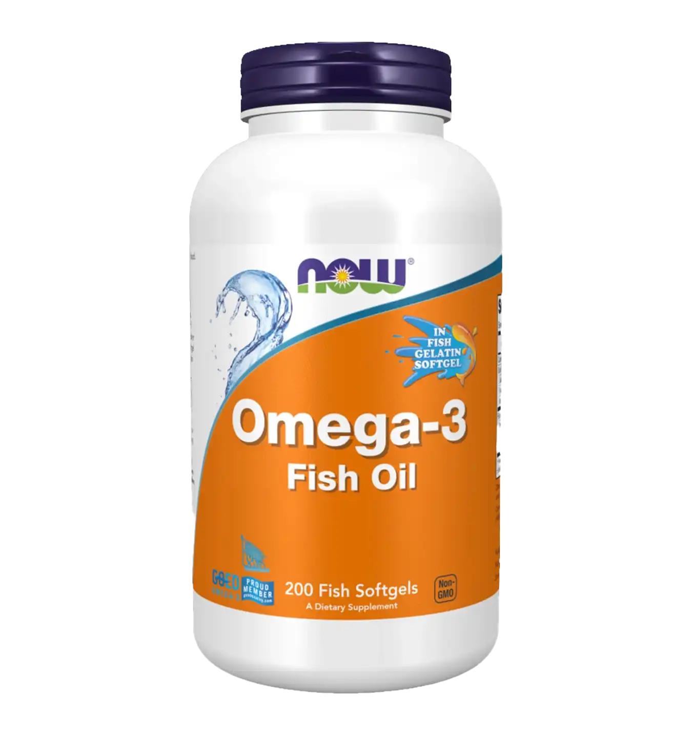 Omega-3 Molecularly Distilled Fish Softgels - 200 softgels