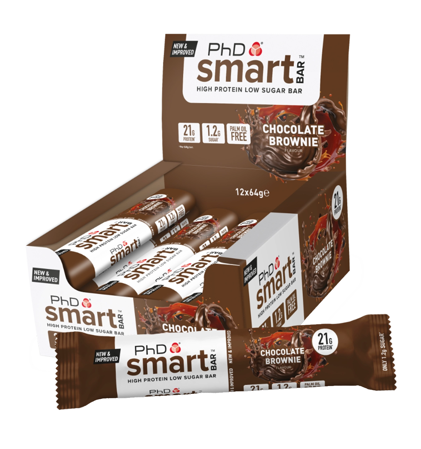 PhD Smart Bar - 12 repen - Chocolate Brownie