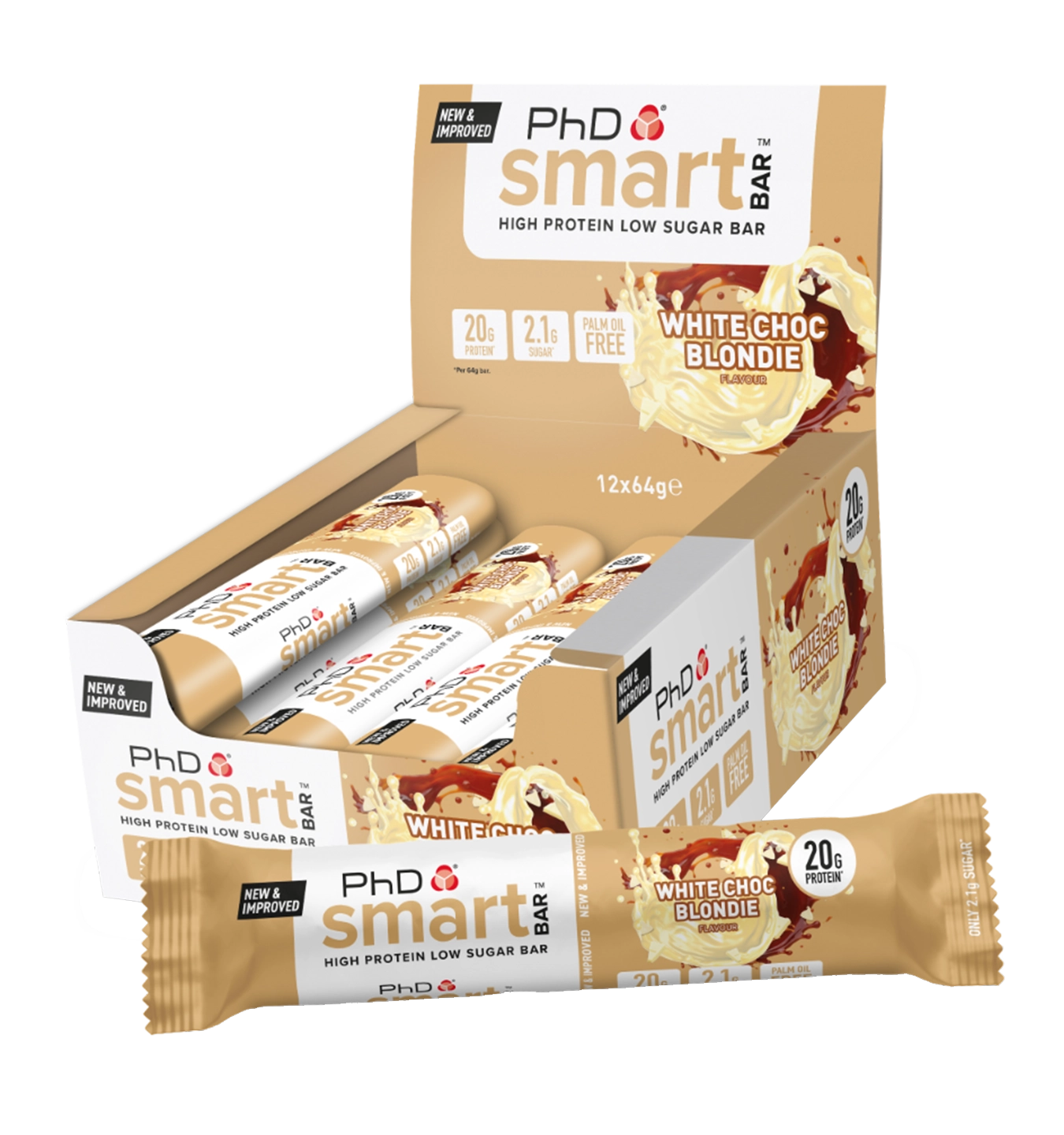 PhD Smart Bar - 12 repen - White Chocolate Blondie