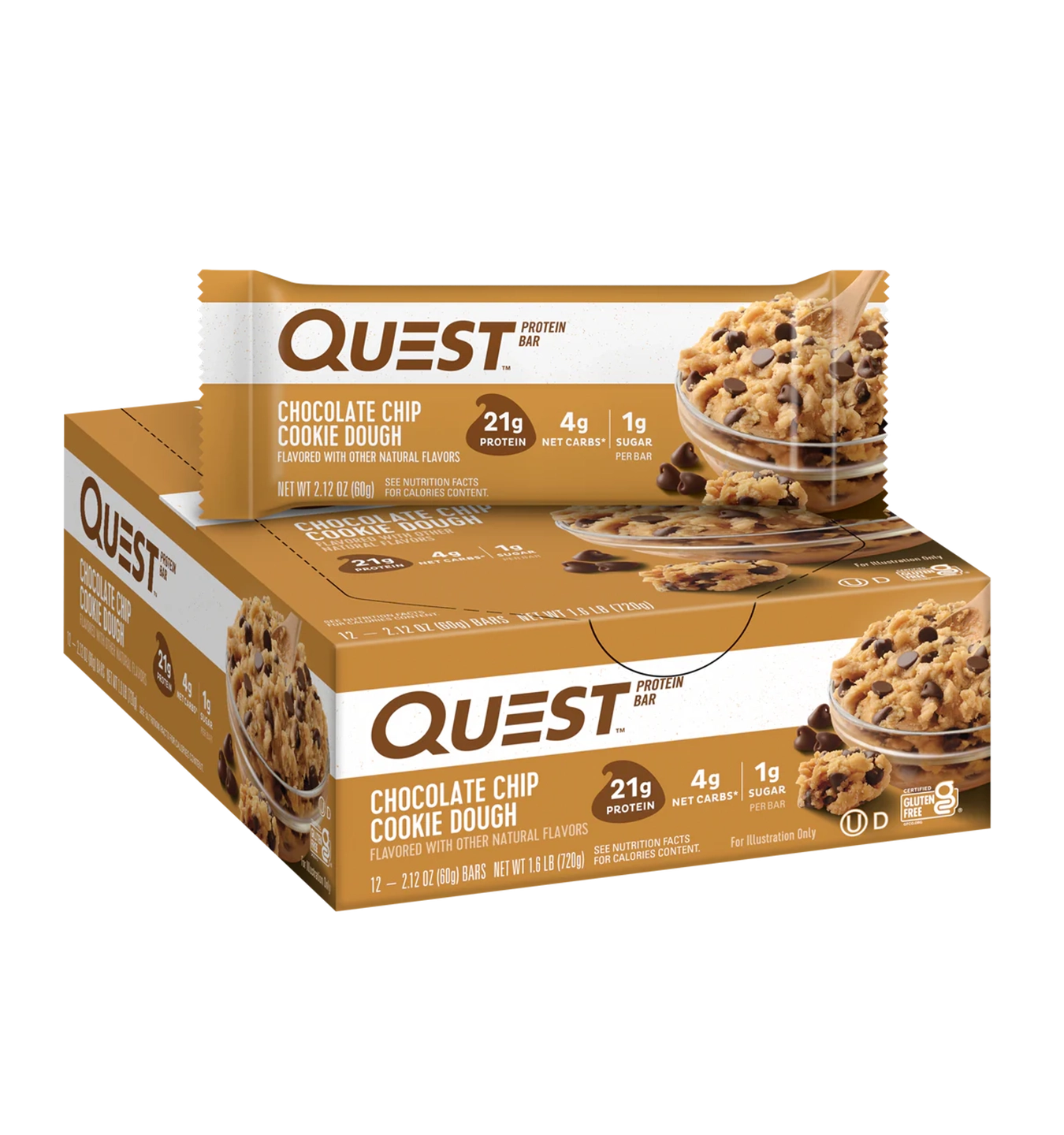 Quest Nutrition Quest Protein Bars - 12 repen - Chocolate Chip Cookie Dough