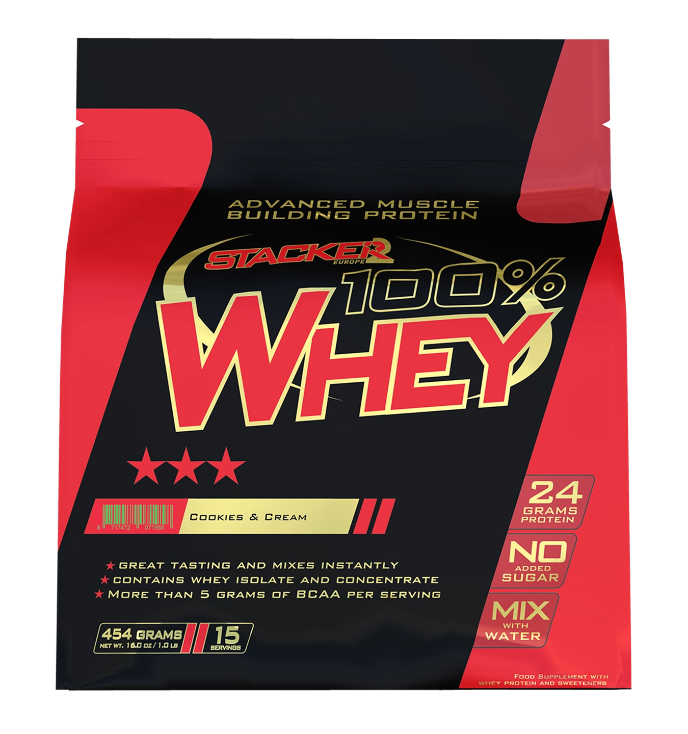 Stacker2 100% Whey - 454 g - Cookies & Cream