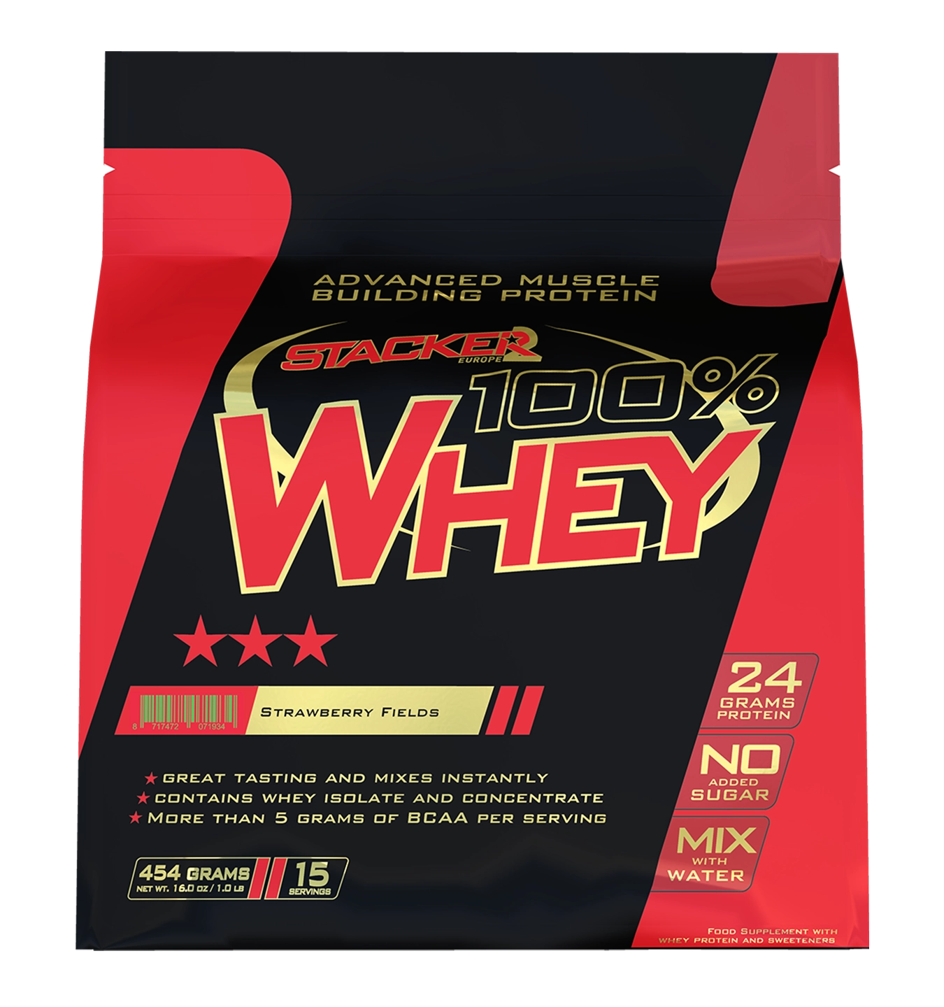 Stacker2 100% Whey - 454 g - Aardbei