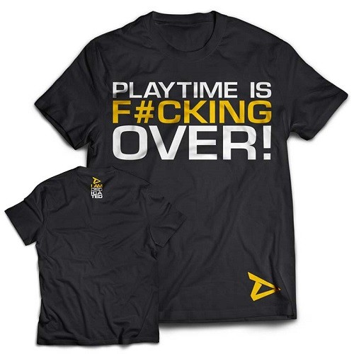 T-Shirt Playtime Is Over Maat S