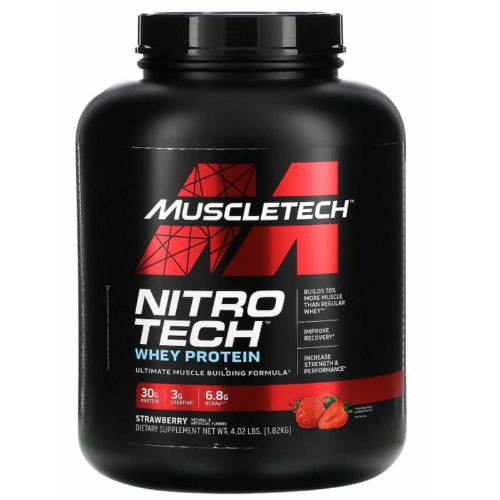 Muscletech Nitro-Tech Performance - Eiwitshake / Proteïne Poeder met Creatine - Aardbei - 1800 gram (39 shakes)