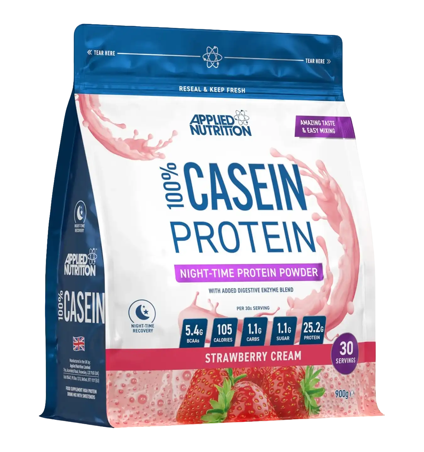 100% Casein Protein - 900 g - Strawberry