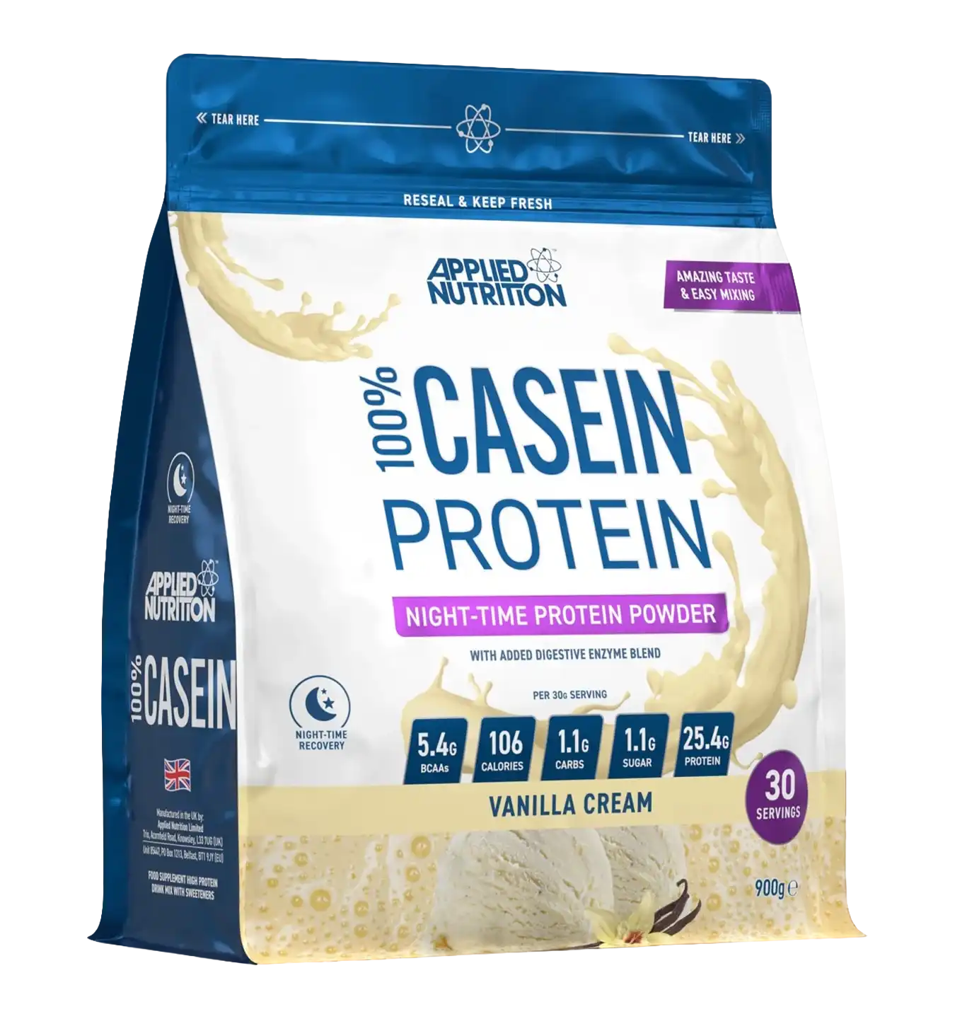 100% Casein Protein - 900 g - Vanilla
